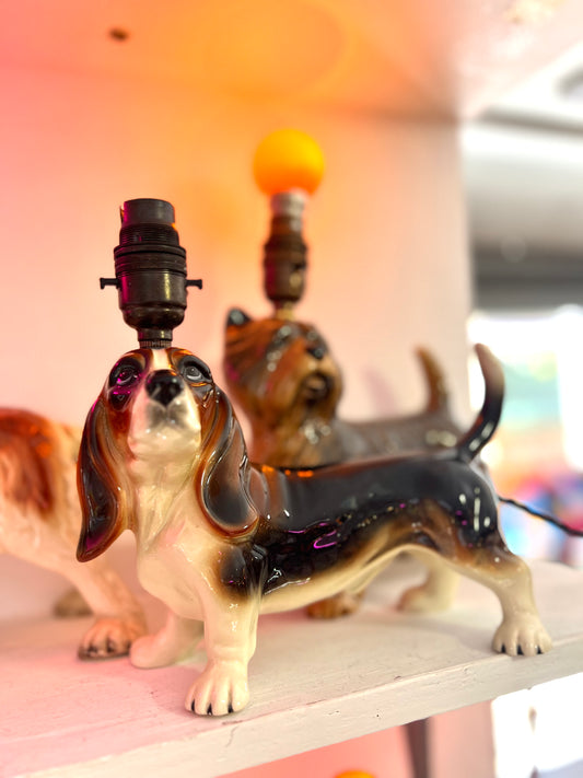 Vintage Bassett Hound Dog Lamp by Lost & Foundry