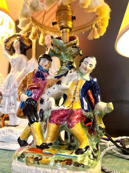 Vintage Victorian Ceramic Figurine Lamp by Lost & Foundry