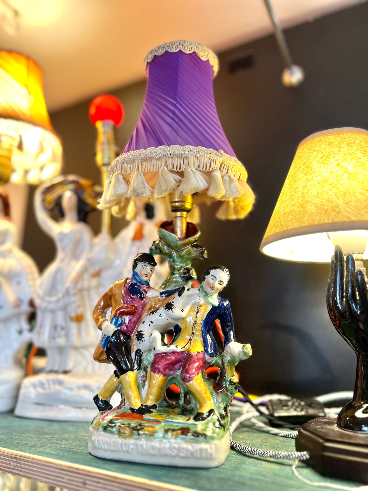Vintage Victorian Ceramic Figurine Lamp by Lost & Foundry