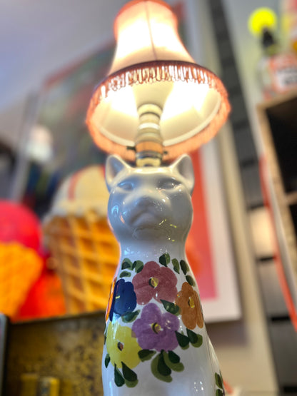 Vintage Large Ceramic Cat Lamp by Lost & Foundry