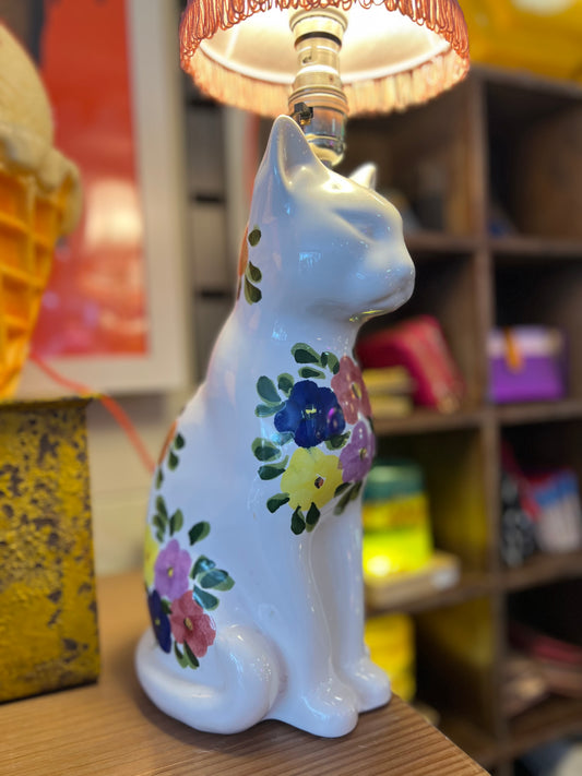Vintage Large Ceramic Cat Lamp by Lost & Foundry