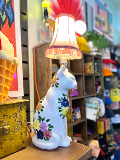 Vintage Large Ceramic Cat Lamp by Lost & Foundry