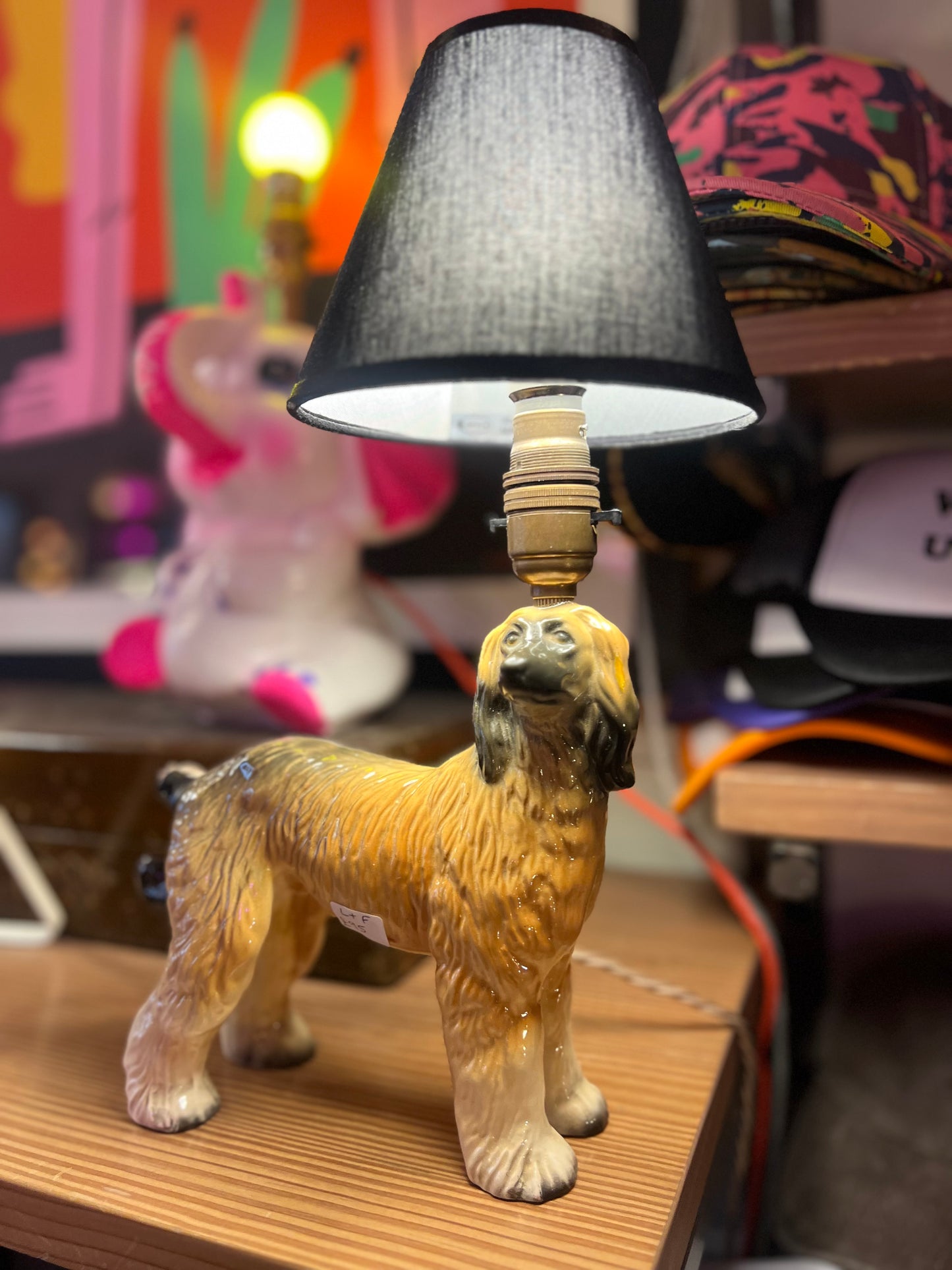 Afgan Hound Ceramic Vintage Lamp by Lost & Foundry