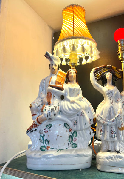 Vintage Victorian Ceramic Couple Lamp by Lost & Foundry