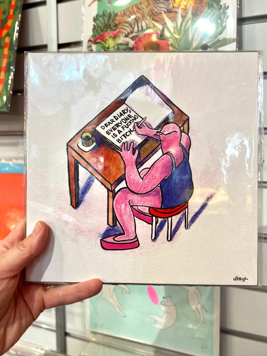 Dear Diary Print by Louise Mcfarlane