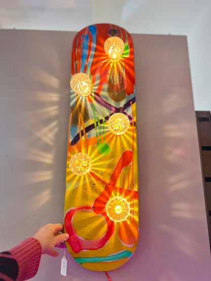 Skateboard With Painted Artwork Lamp by Lost & Foundry