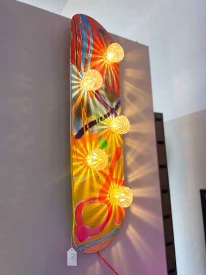 Skateboard With Painted Artwork Lamp by Lost & Foundry