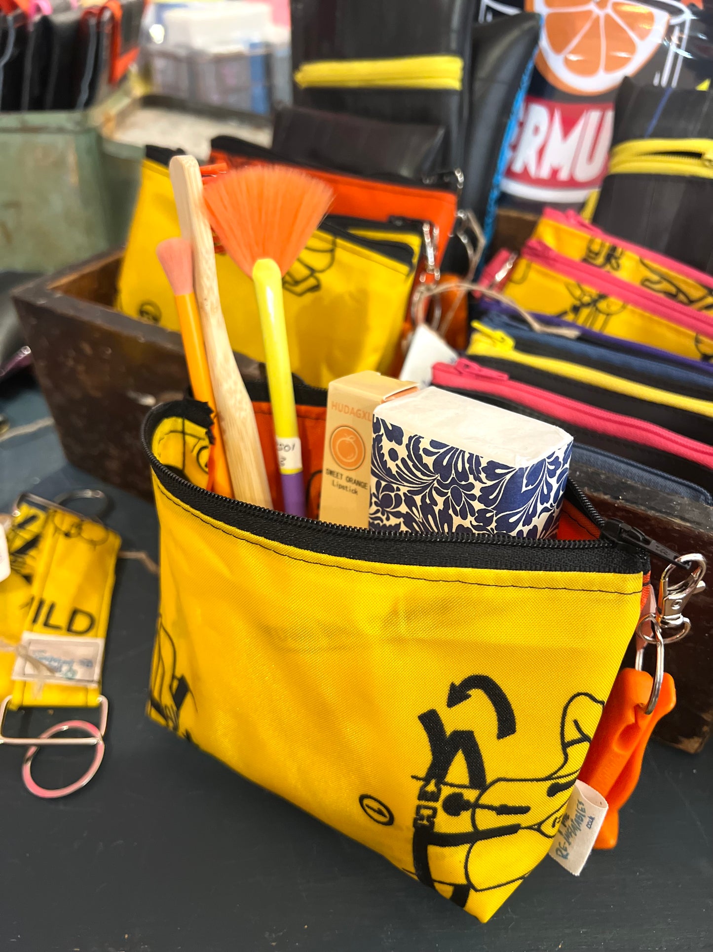 Zipper Pouch Made From Recycled Airplane Vest By The Re-Inflatables
