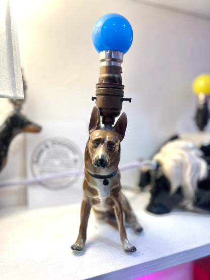 Vintage German Shepherd Dog Lamp by Lost & Foundry