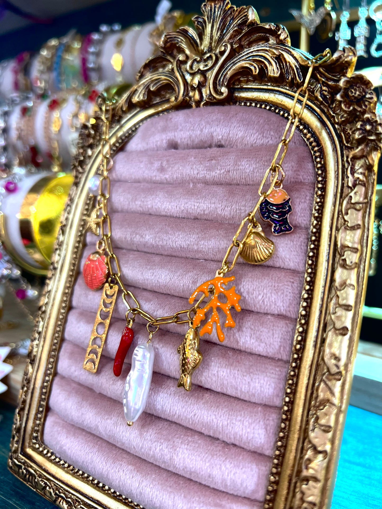 Marine Themed Trinket Necklace With Pearl By Lost and Foundry