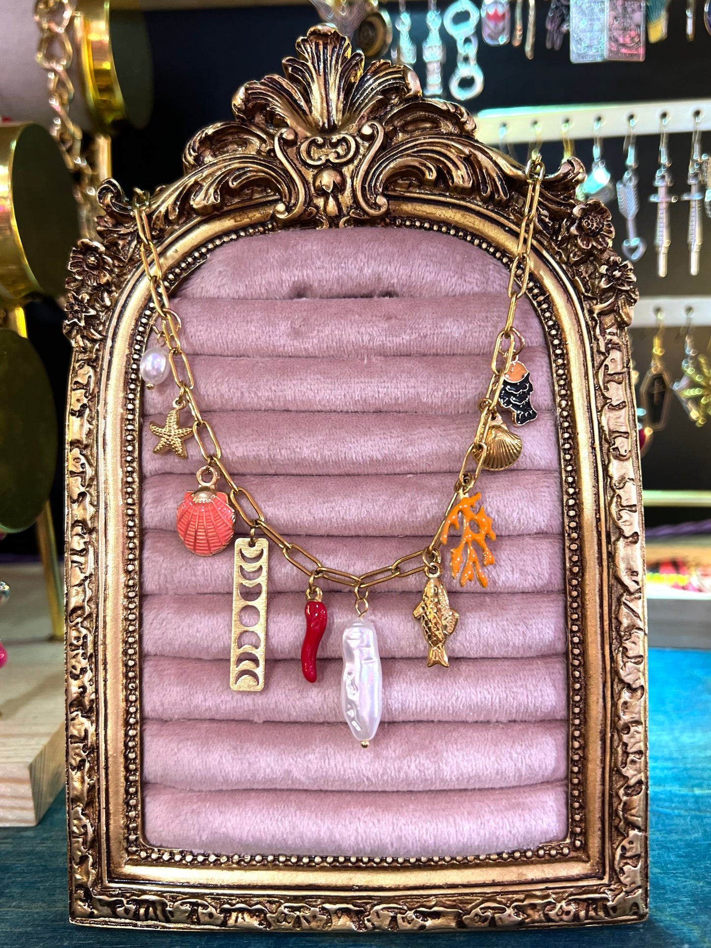 Marine Themed Trinket Necklace With Pearl By Lost and Foundry
