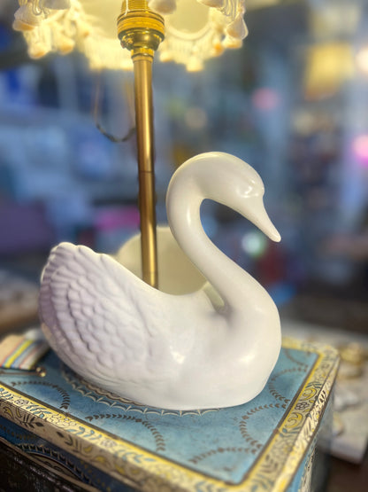 Vintage Ceramic Swan Lamp by Lost & Foundry