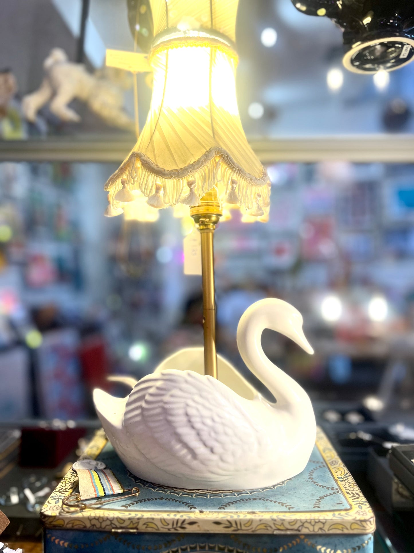 Vintage Ceramic Swan Lamp by Lost & Foundry