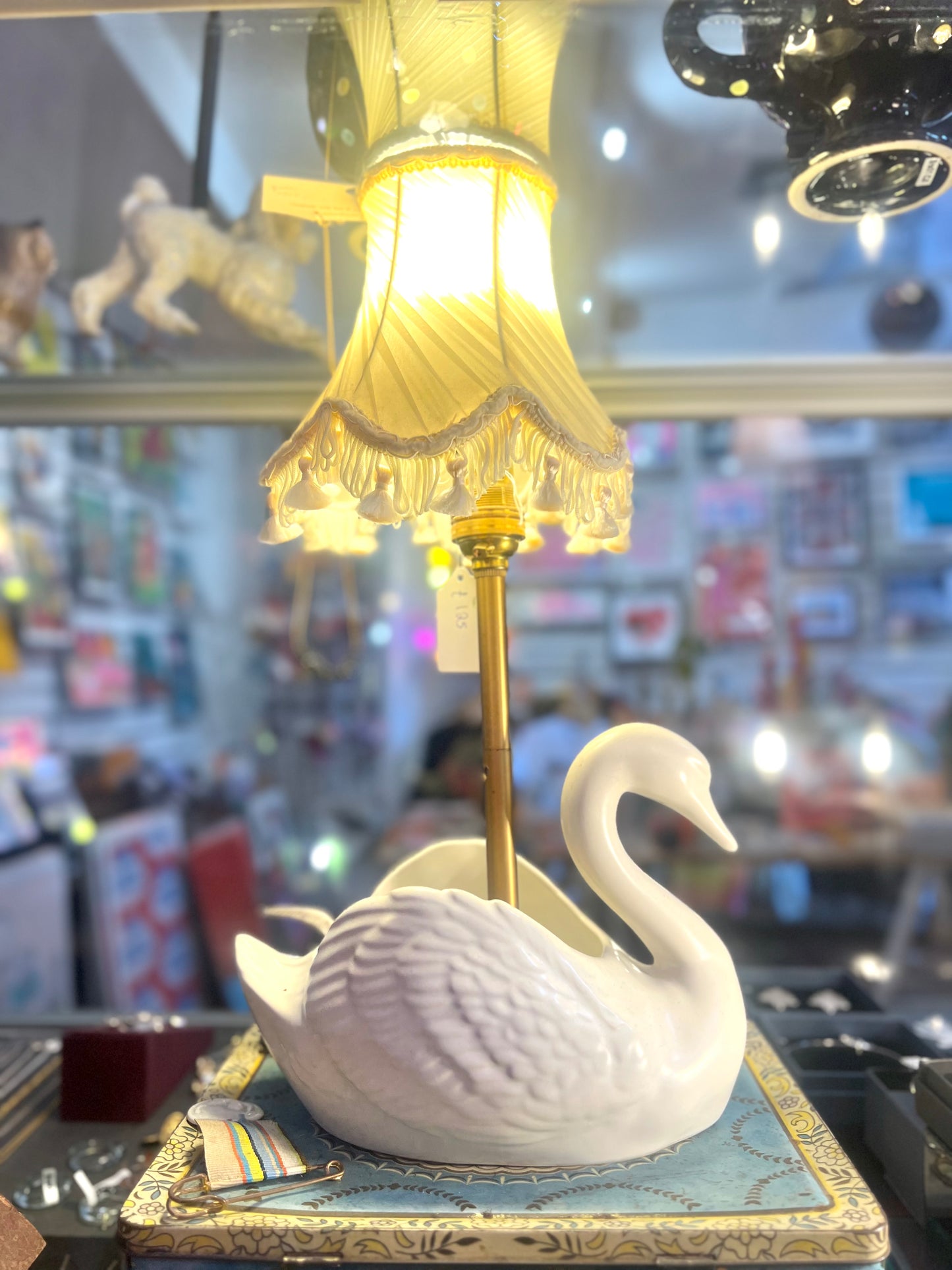 Vintage Ceramic Swan Lamp by Lost & Foundry