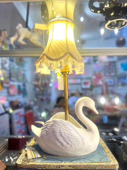 Vintage Ceramic Swan Lamp by Lost & Foundry