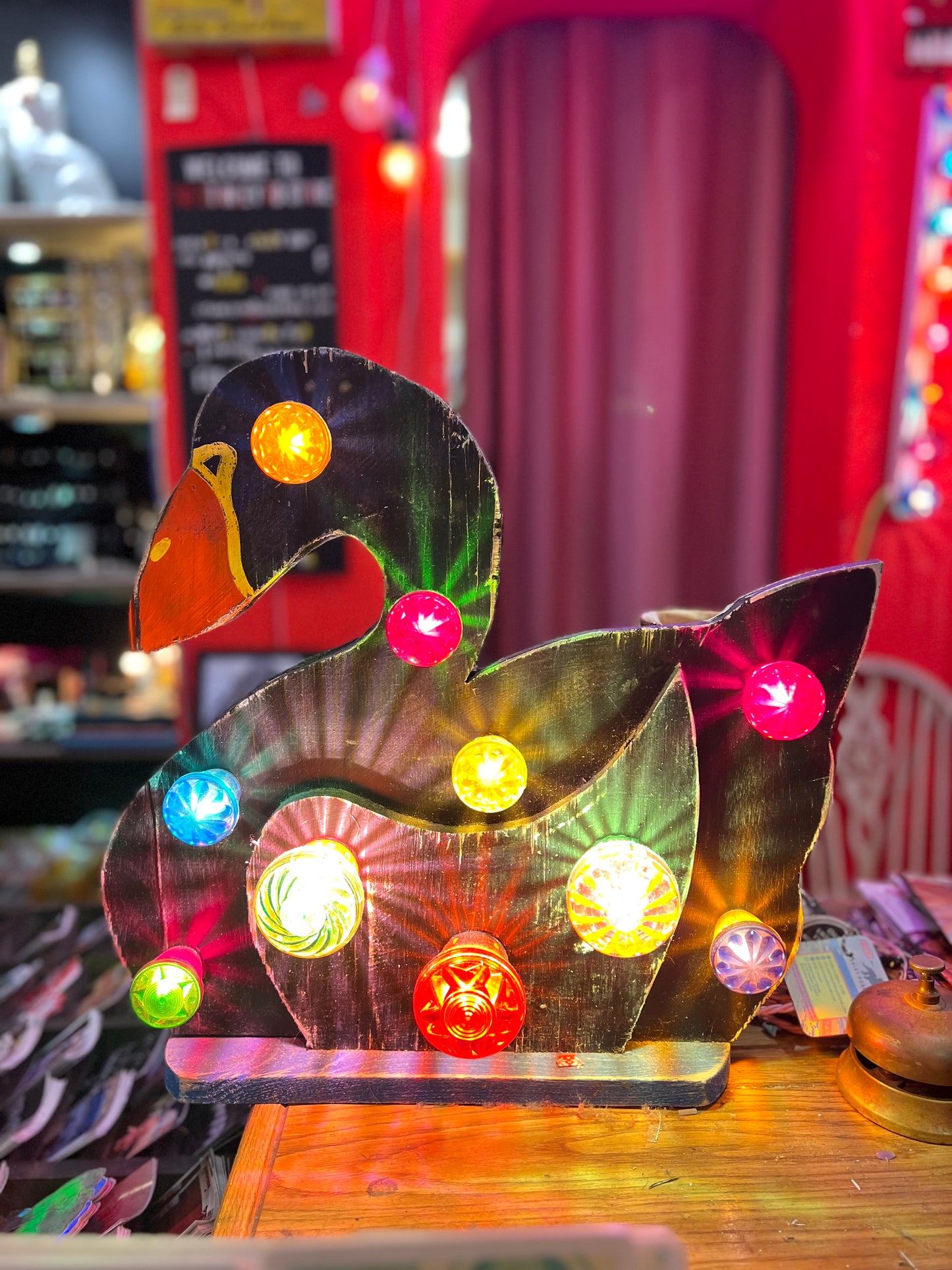 Vintage Wooden Black Swan by Lost & Foundry