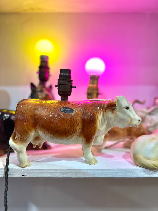 Vintage Cow Lamp by Lost & Foundry