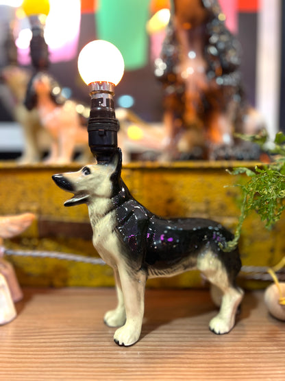 Vintage German Shepherd Dog Lamp by Lost & Foundry