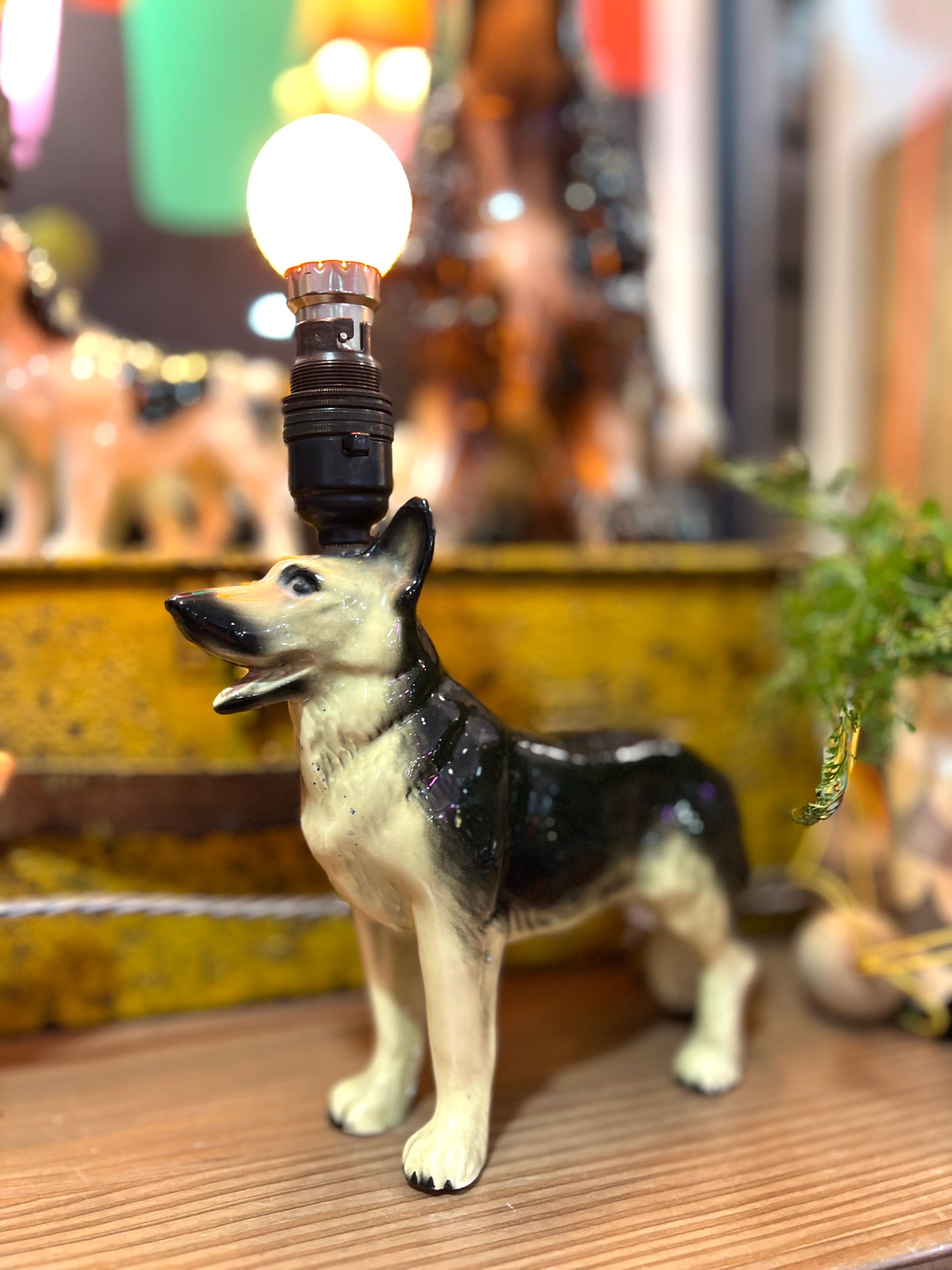 Vintage German Shepherd Dog Lamp by Lost & Foundry