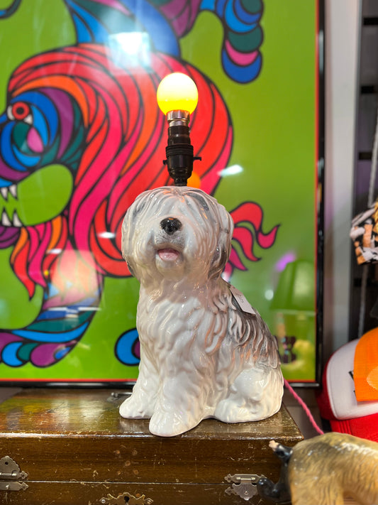 Vintage Large Old English Sheepdog Lamp by Lost & Foundry
