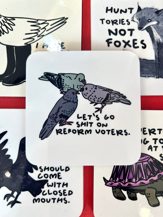 Let's Go Shit On Reform Voters Coaster by Daze Made