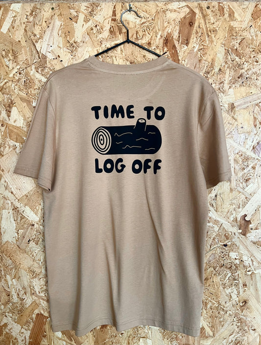Time to Log Off Unisex T-shirt - Double Sided By Hello Dodo