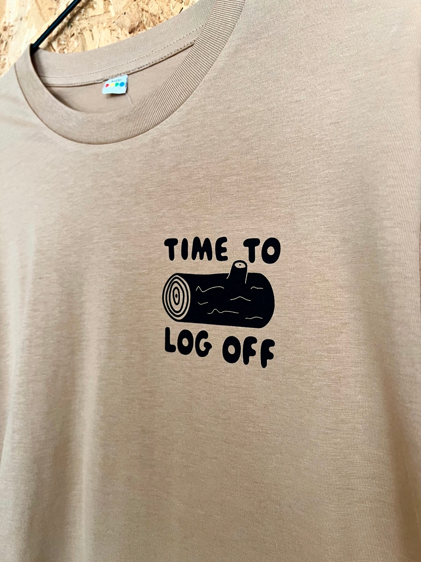 Time to Log Off Unisex T-shirt - Double Sided By Hello Dodo