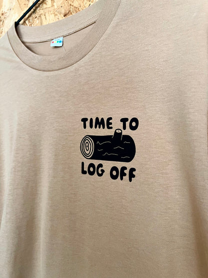 Time to Log Off Unisex T-shirt - Double Sided By Hello Dodo