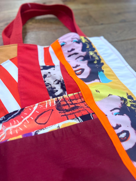 Unique Marilyn Monroe Patchwork Art Print Bag  by RELAB