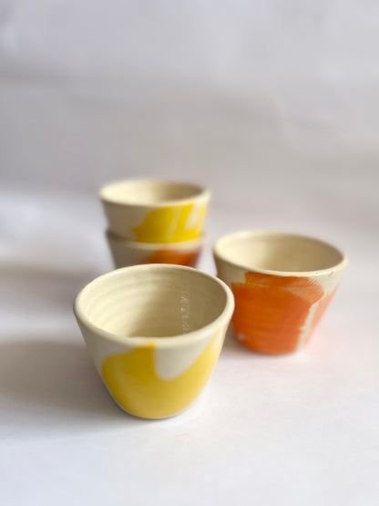 Yellow And Orange Ceramic Cups By Windmill