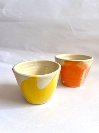 Yellow And Orange Ceramic Cups By Windmill