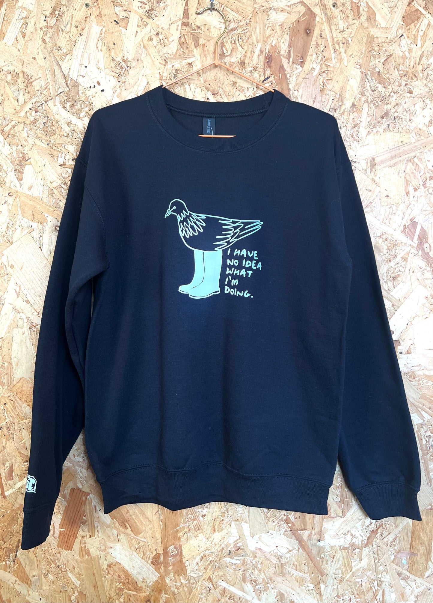 I Have No Idea Pigeon Black Jumper by Daze Made