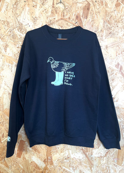 I Have No Idea Pigeon Black Jumper by Daze Made