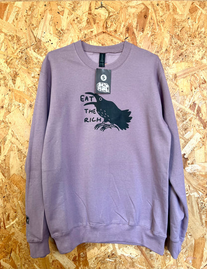 Eat The Rich Lavender Colour Jumper by Daze Made