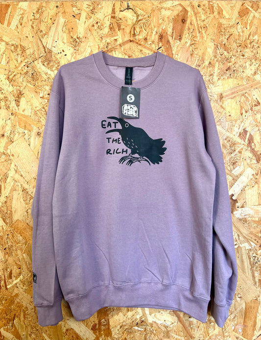 Eat The Rich Lavender Colour Jumper by Daze Made