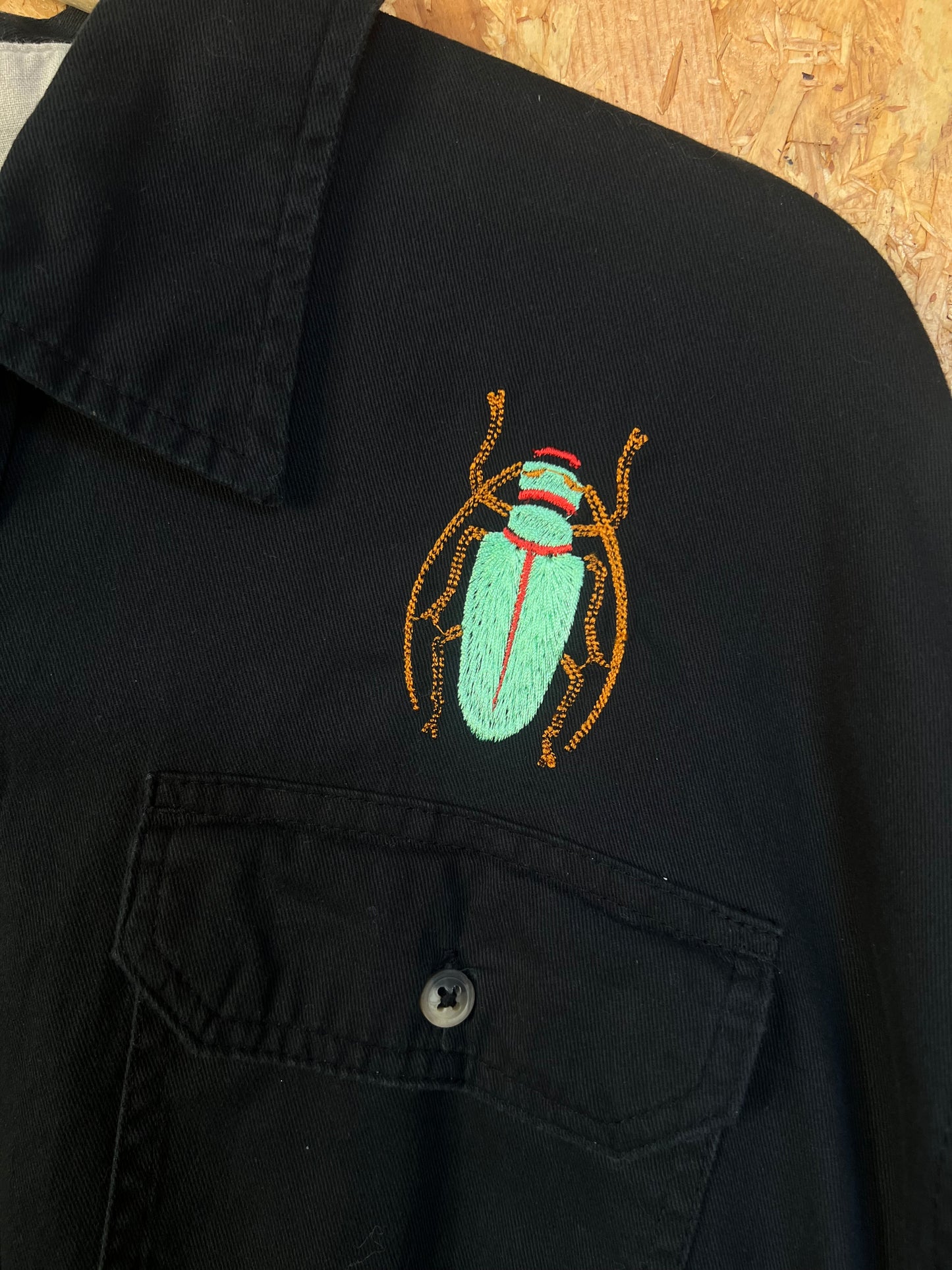 Beatle Embroidery Shirt By Flamingo Rodeo