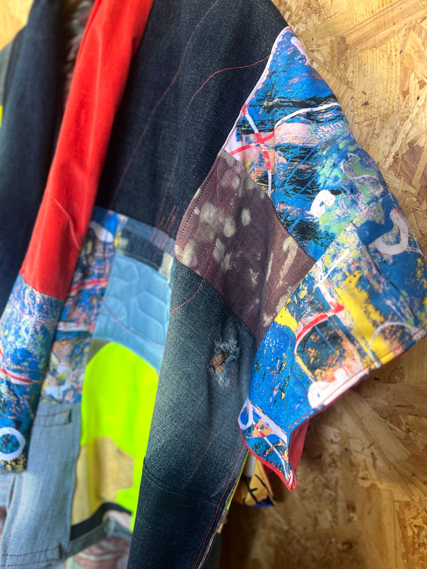 Patchwork Art Print ANd Vintage Fabric Kimono by RELAB
