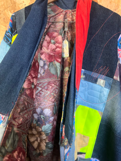 Patchwork Art Print ANd Vintage Fabric Kimono by RELAB