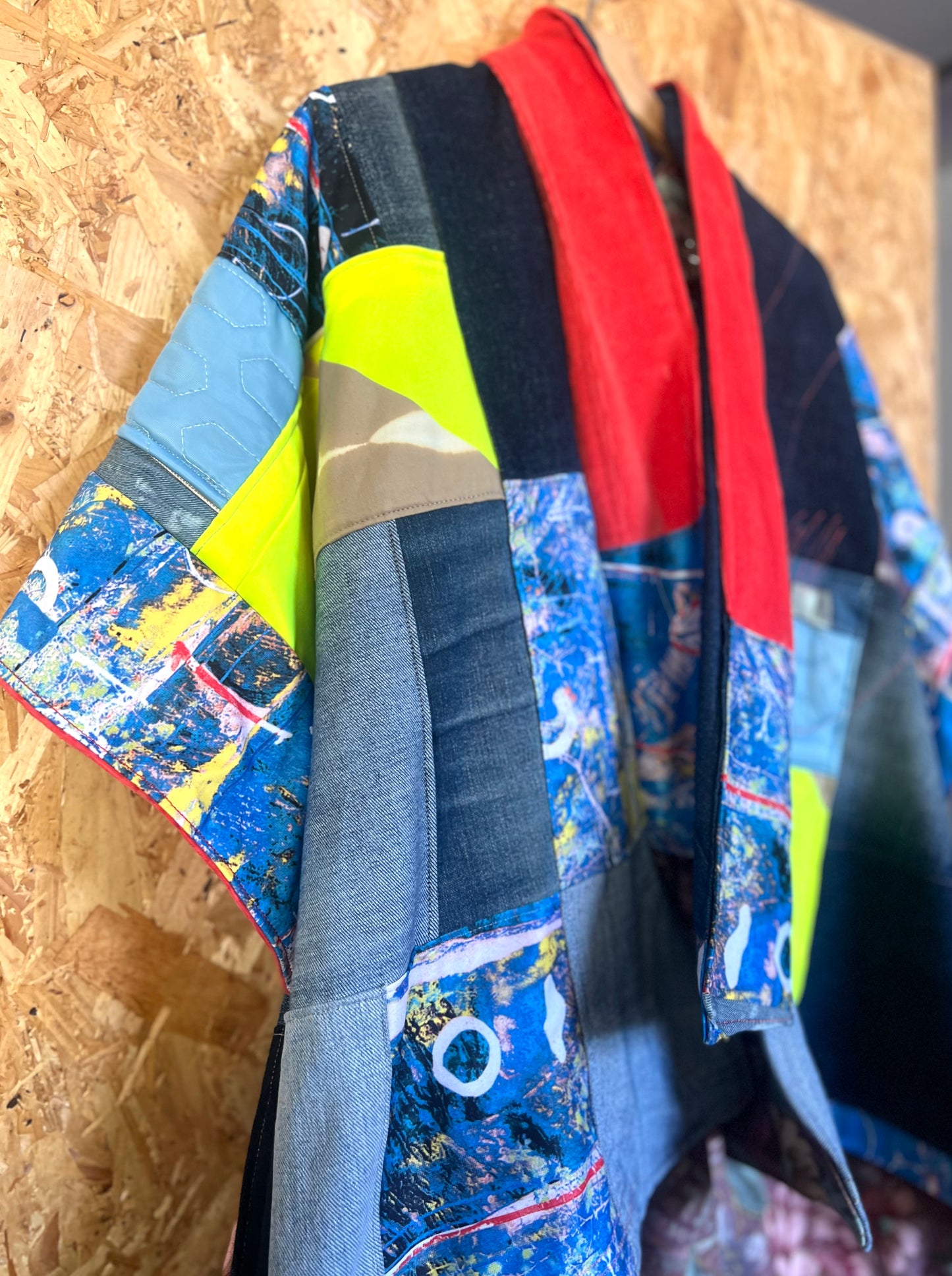 Patchwork Art Print ANd Vintage Fabric Kimono by RELAB