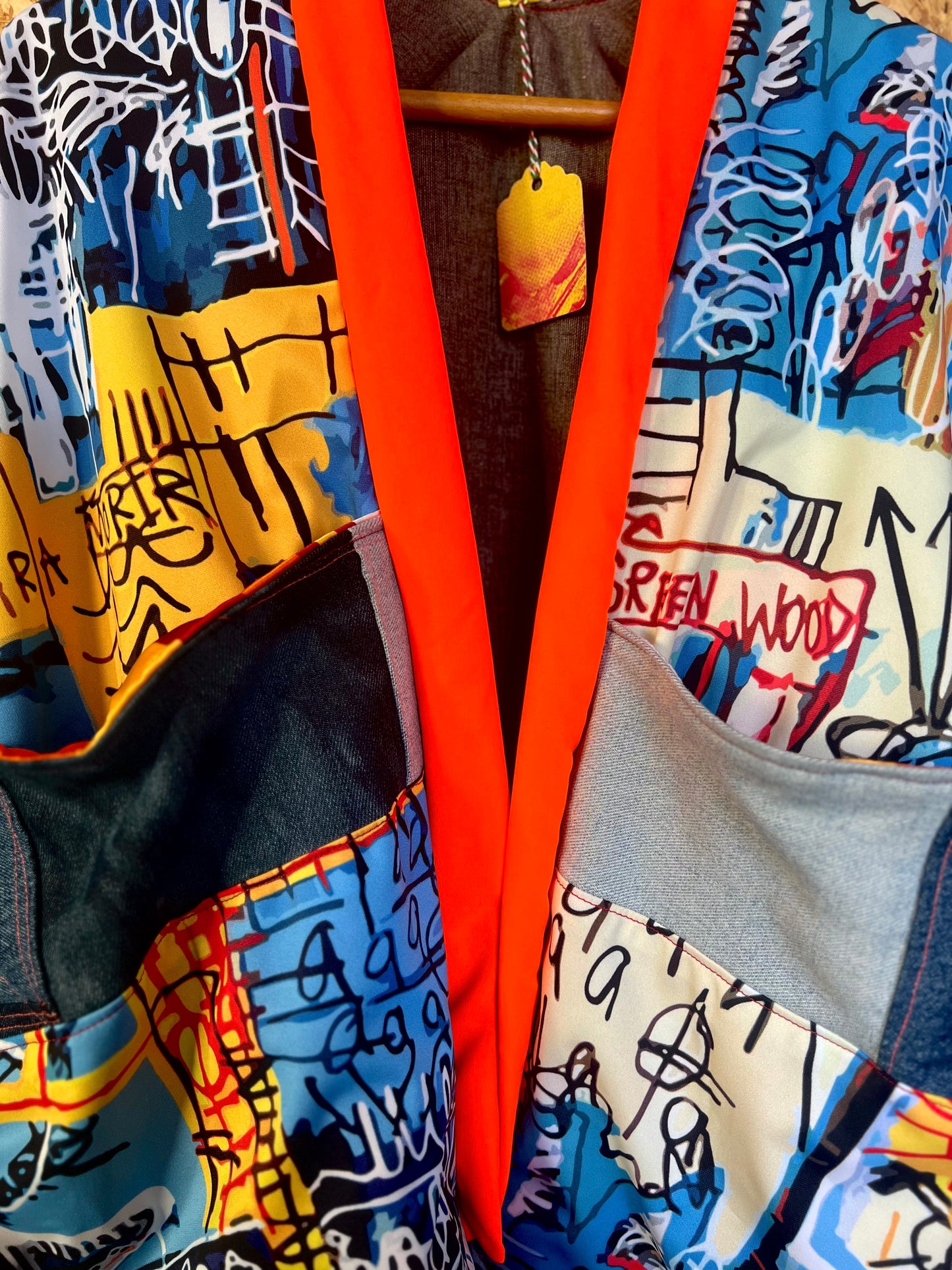 JM Basquiat Art Print Patchwork Kimono by RELAB