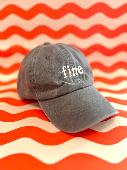 'Fine' Baseball Cap By Stanley Road