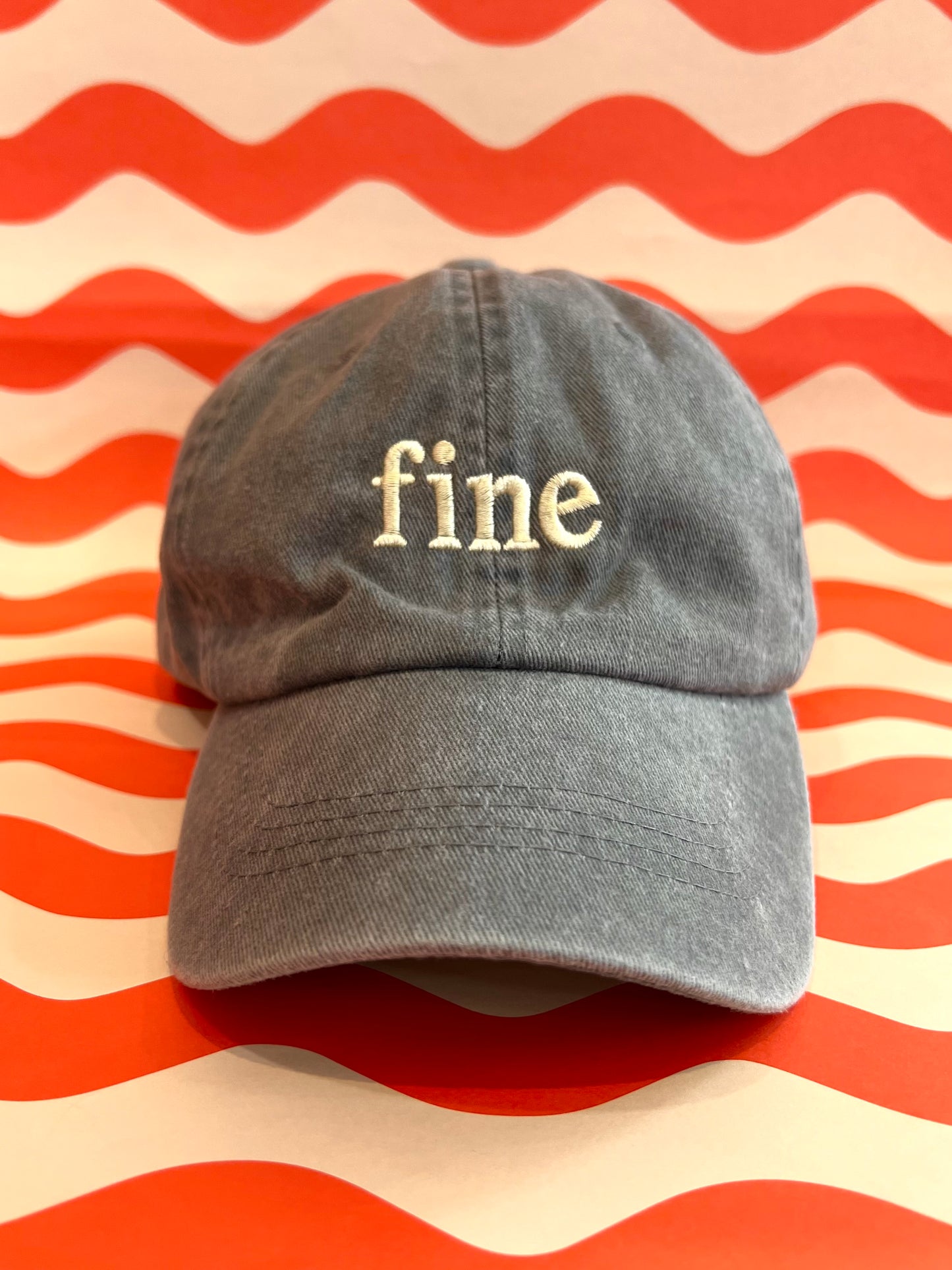 'Fine' Baseball Cap By Stanley Road