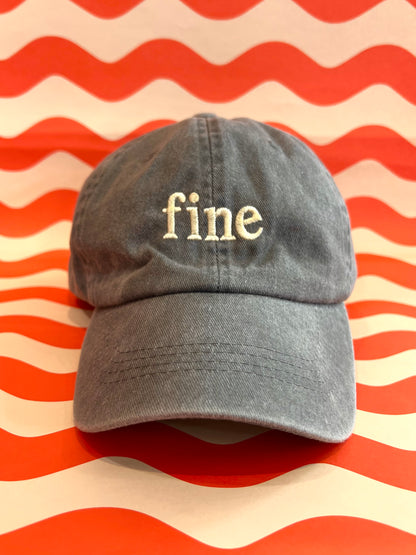 'Fine' Baseball Cap By Stanley Road