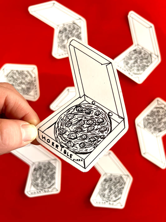 Horrible Pizza Sticker By David Shrigley