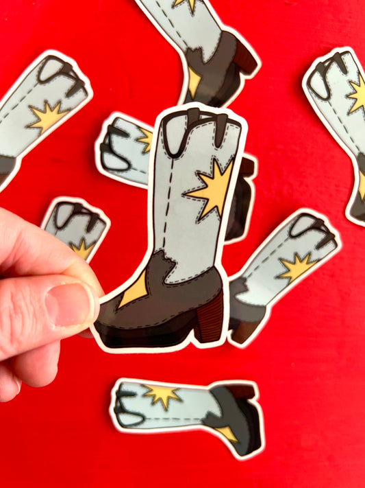 Cowboy Boot Sticker By AjdIllustrates
