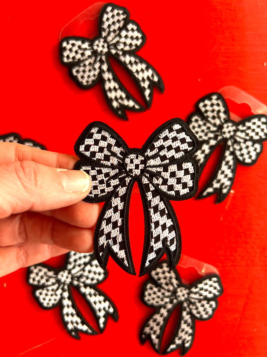 Harlequin Bow Embroidered Patch by Stanley Road