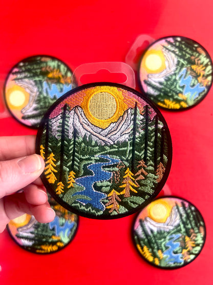 Mountain Landscape Embroidered Patch by Stanley Road