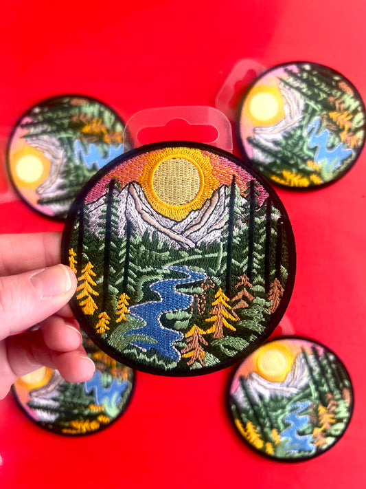 Mountain Landscape Embroidered Patch by Stanley Road