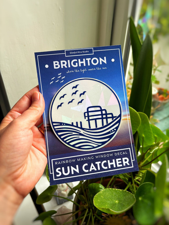 BRIGHTON Pier Sun Catcher Window Decal by Gleeful Hive