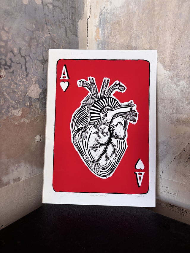 ACE OF HEARTS Illustration Print By Gleeful Hive